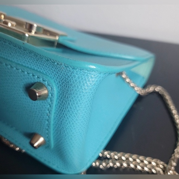 Furla Metropolis Teal Leather Mini  Crossbody Bag - Picture 6 of 15